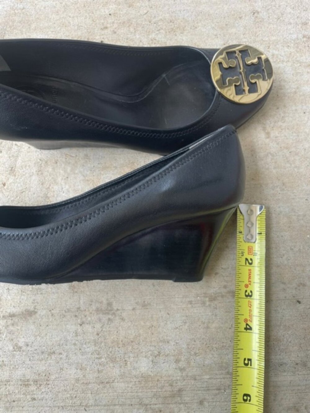 Tory Burch Women's Sally Wedge Platform Pump Shoes, Black, Size 8.5 - Picture 6 of 6